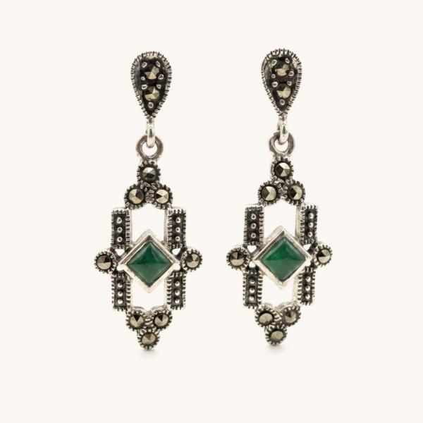 vintage-vintage-earring-sterling-silver-green-agate-e66f72