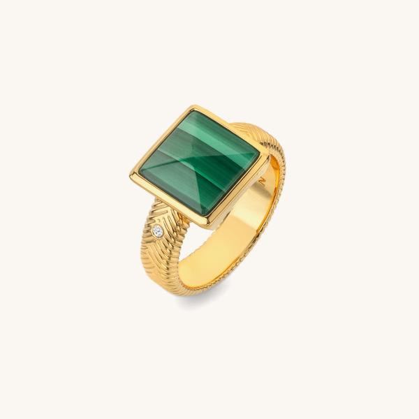 jewellery-ring-statement-ring-18ct-yellow-gold-plated-malachite-71d24b