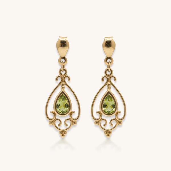 vintage-earring-drop-earring-yellow-gold-peridot-107a50