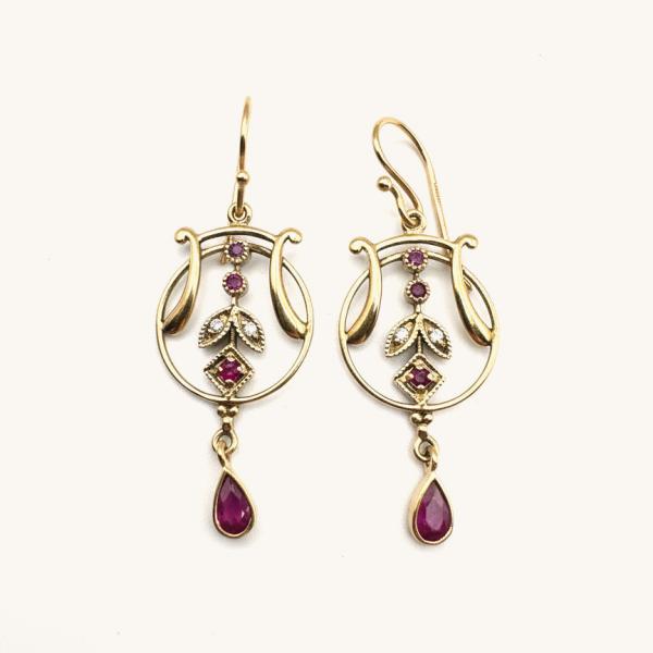 vintage-earring-drop-earring-yellow-gold-ruby-728715