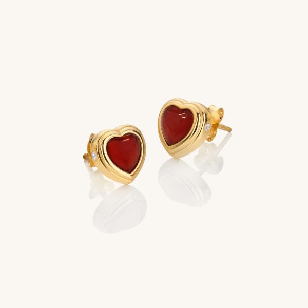 jewellery-earring-stud-earring-18ct-yellow-gold-plated-red-agate-3755ec